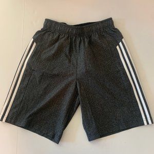Adidas Men Small Shorts Gray Woven Clima Tech Stripes With Pockets Elastic Waist